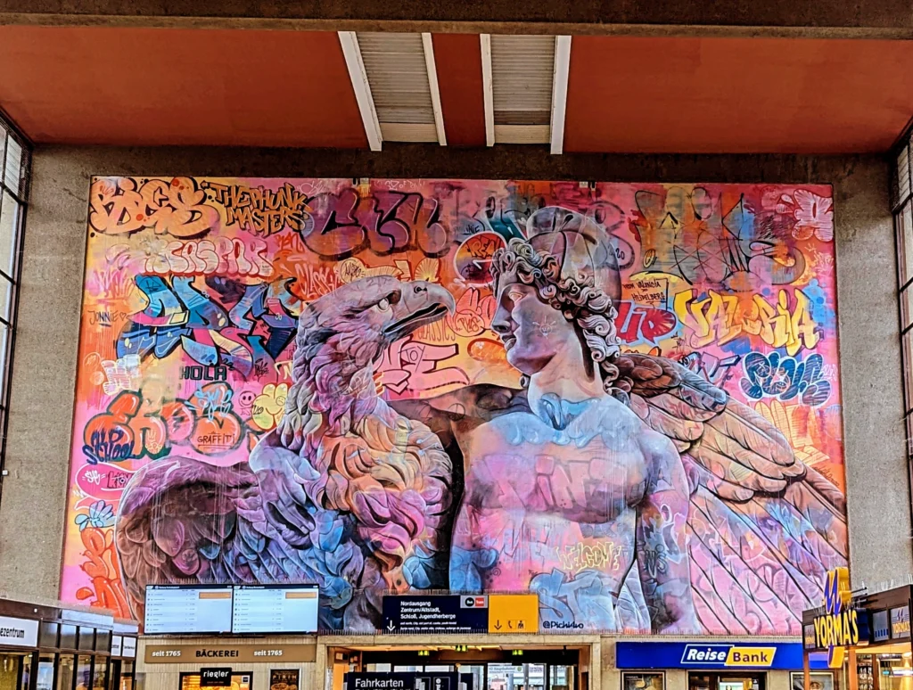 Ganymed und Adler - PichiAvo Mural, Heidelberg 2020